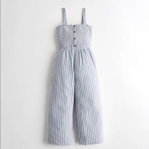 NWT Crop Wide-Leg Linen-Blend Jumpsuit
